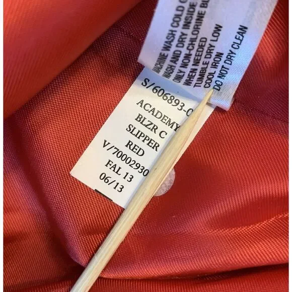 Gap Academy Blazer Womens 8 Red Gray Stripes Collegiate Academia Retro Preppy - Picture 9 of 16